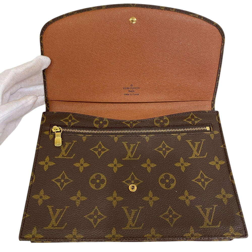 LOUIS VUITTON Pochette M51940 leather Brown Monogram Mule 23