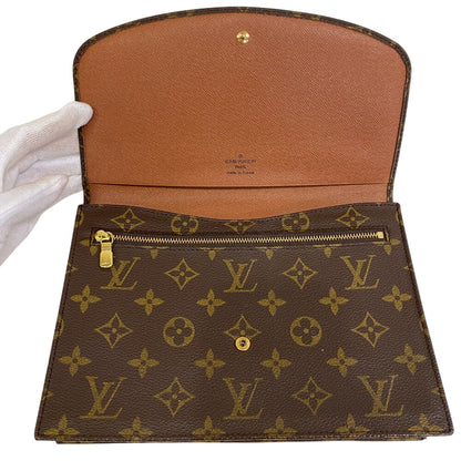 LOUIS VUITTON Pochette M51940 leather Brown Monogram Mule 23