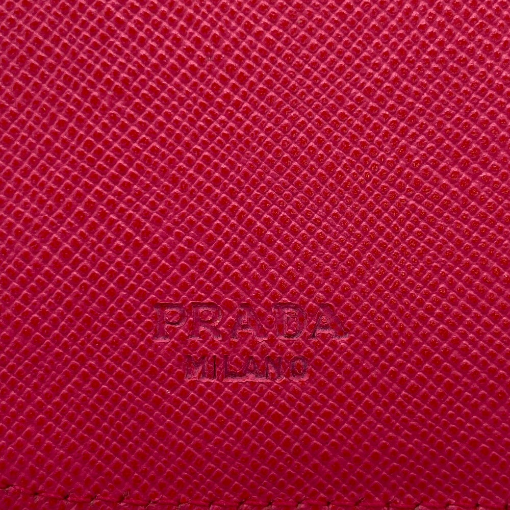 PRADA Bifold Wallet M605 leather pink Safiano Zip wallet