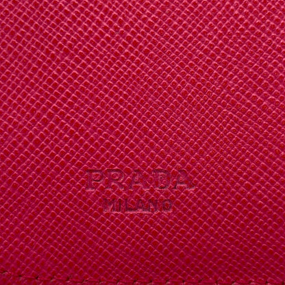 PRADA Bifold Wallet M605 leather pink Safiano Zip wallet