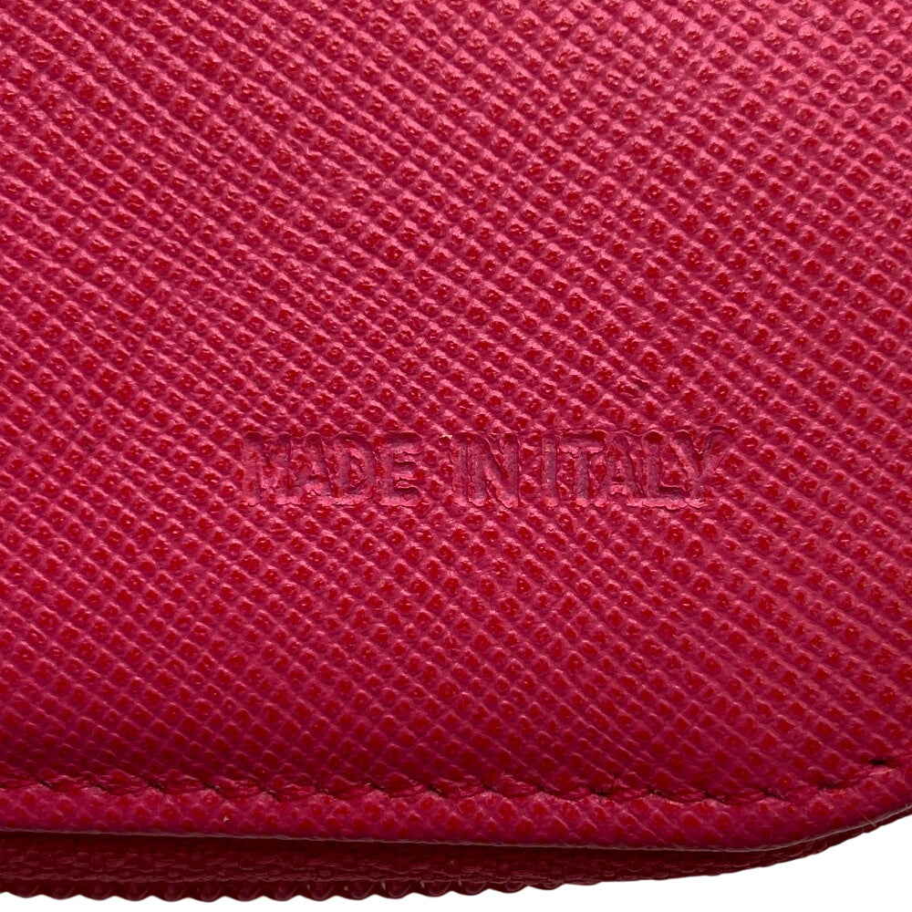 PRADA Bifold Wallet M605 leather pink Safiano Zip wallet