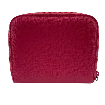 PRADA Bifold Wallet M605 leather pink Safiano Zip wallet