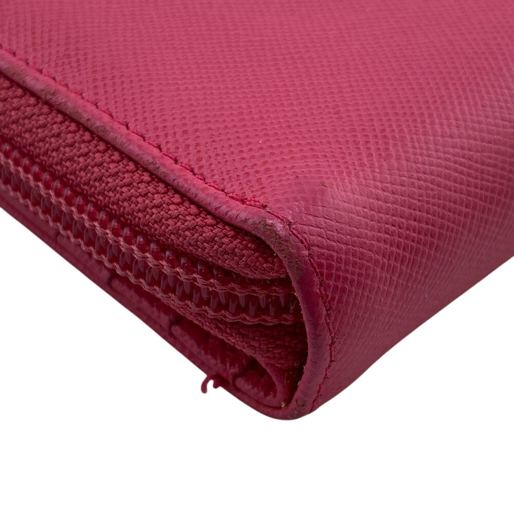 PRADA Bifold Wallet M605 leather pink Safiano Zip wallet