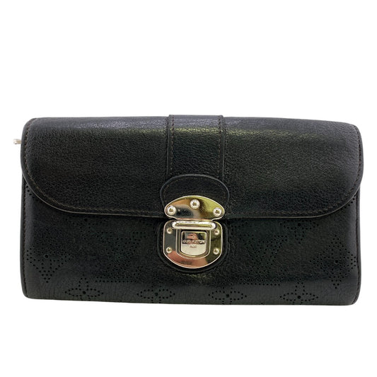 LOUIS VUITTON Long Wallet Purse M58136 Monogram Mahina black Portefeuille Iris