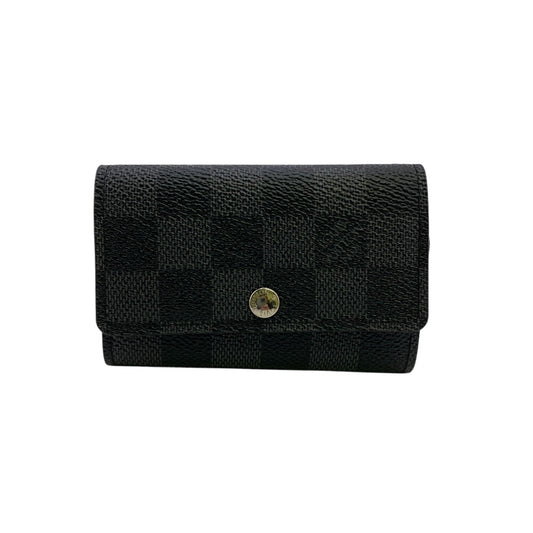 LOUIS VUITTON Key case Key holder N62662 leather black Damier Grafitte Multicles6