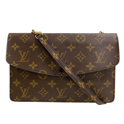 LOUIS VUITTON Shoulder Bag M51815 leather Brown Monogram Double mule