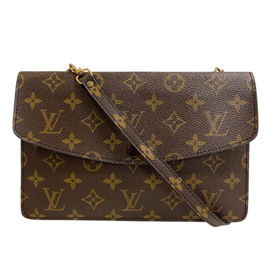 LOUIS VUITTON Shoulder Bag M51815 leather Brown Monogram Double mule