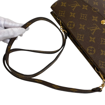 LOUIS VUITTON Shoulder Bag M51815 leather Brown Monogram Double mule