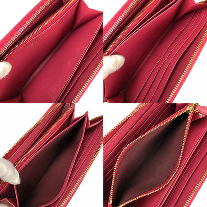 PRADA Long Wallet Purse 1ML506 Embossed leather pink Zip Around Safiano