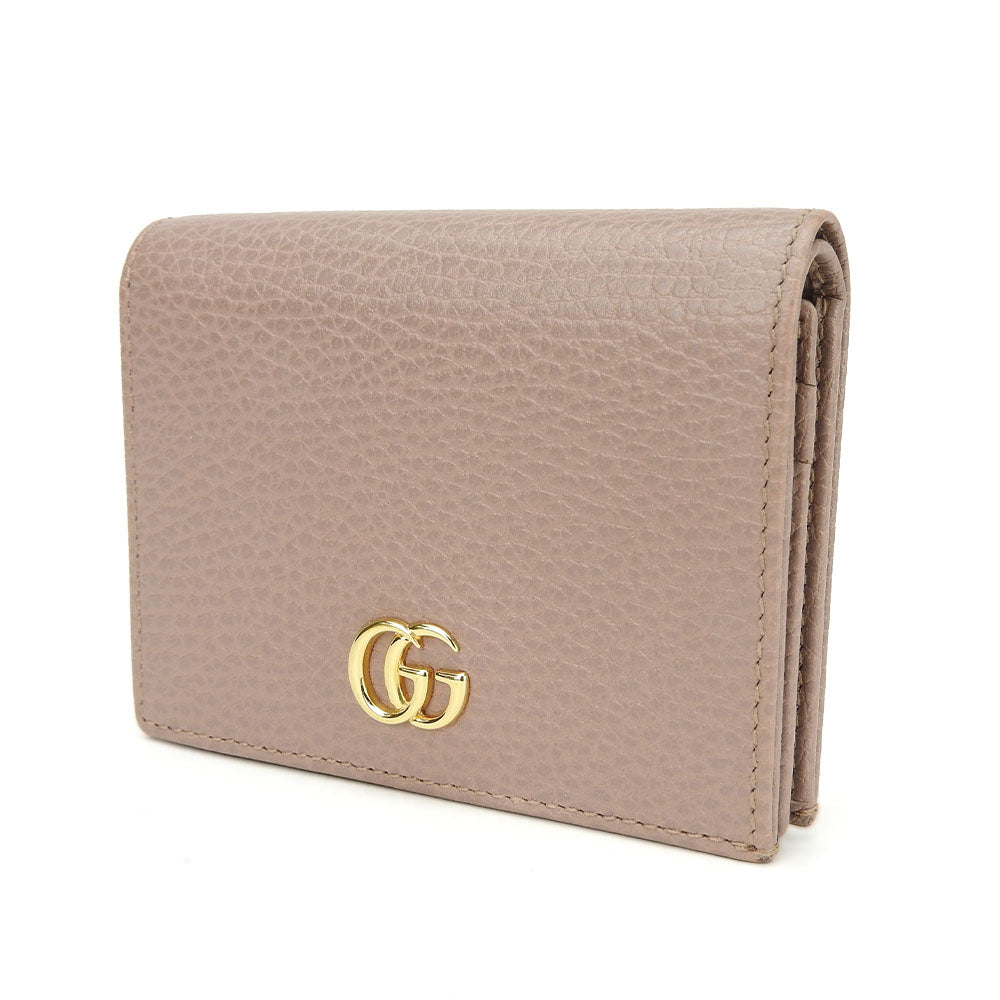 GUCCI Bifold Wallet 456126 leather beige GG Marmont