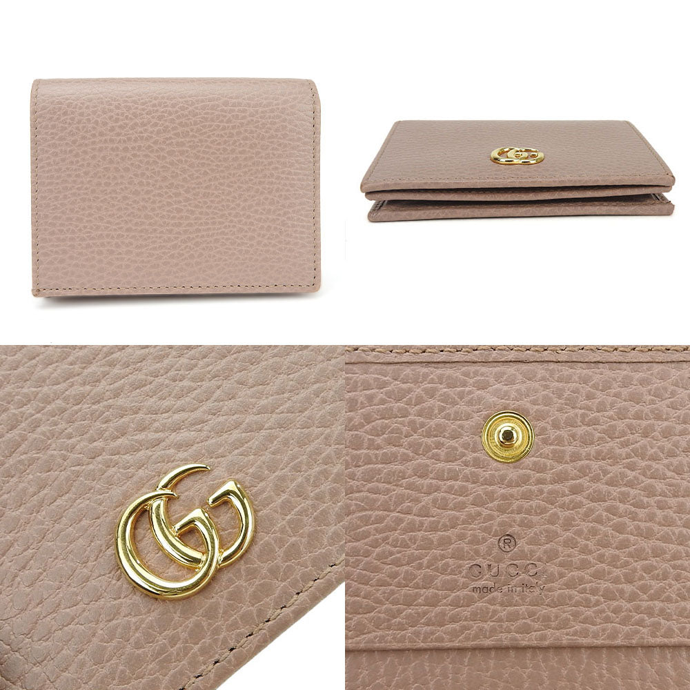 GUCCI Bifold Wallet 456126 leather beige GG Marmont