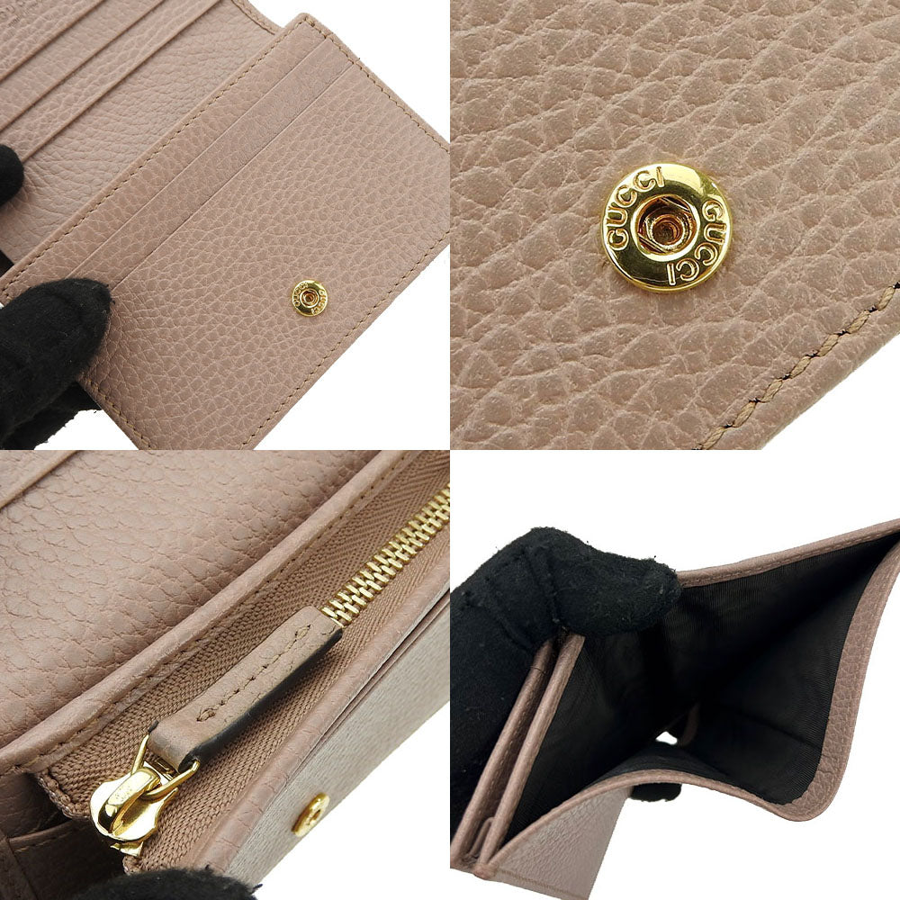 GUCCI Bifold Wallet 456126 leather beige GG Marmont