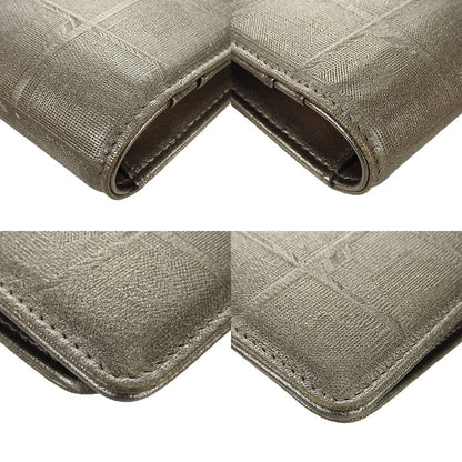 CHANEL Long Wallet Purse Jacquard nylon gold New travel line