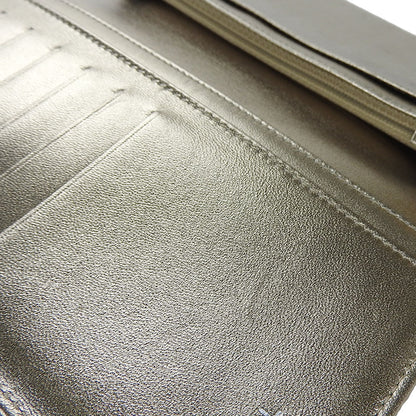CHANEL Long Wallet Purse Jacquard nylon gold New travel line