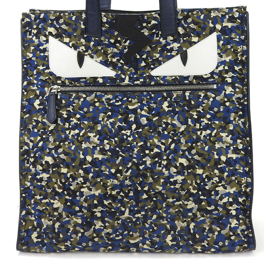 FENDI Tote Bag 7VA367 Nylon Navy Bag bugs