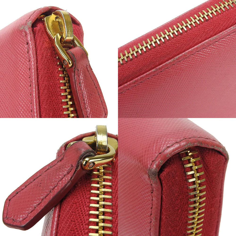 PRADA Long Wallet Purse 1ML506 Embossed leather pink Safiano