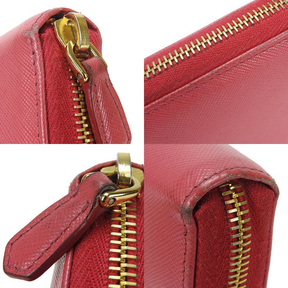 PRADA Long Wallet Purse 1ML506 Embossed leather pink Safiano