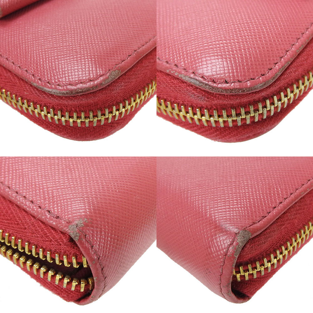 PRADA Long Wallet Purse 1ML506 Embossed leather pink Safiano