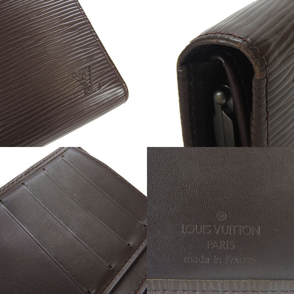 LOUIS VUITTON Bifold Wallet M6324D Epi Leather Brown Portefeuille Viennoiserie