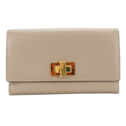 FENDI Bifold Wallet 8M0308 leather beige Peekaboo