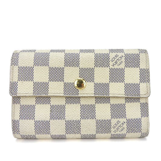 LOUIS VUITTON Tri-fold wallet N63068 Damier Azur white Portefeuille Alexandra