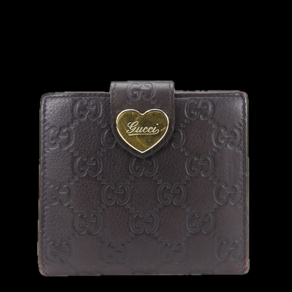 GUCCI Bifold Wallet 203549 Sima leather Brown Guccisima