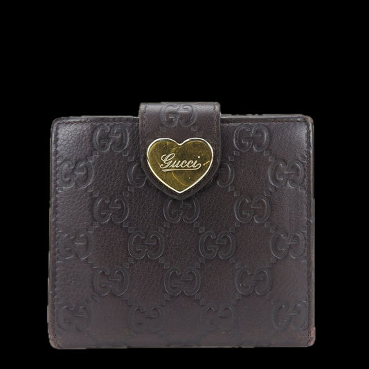GUCCI Bifold Wallet 203549 Sima leather Brown Guccisima