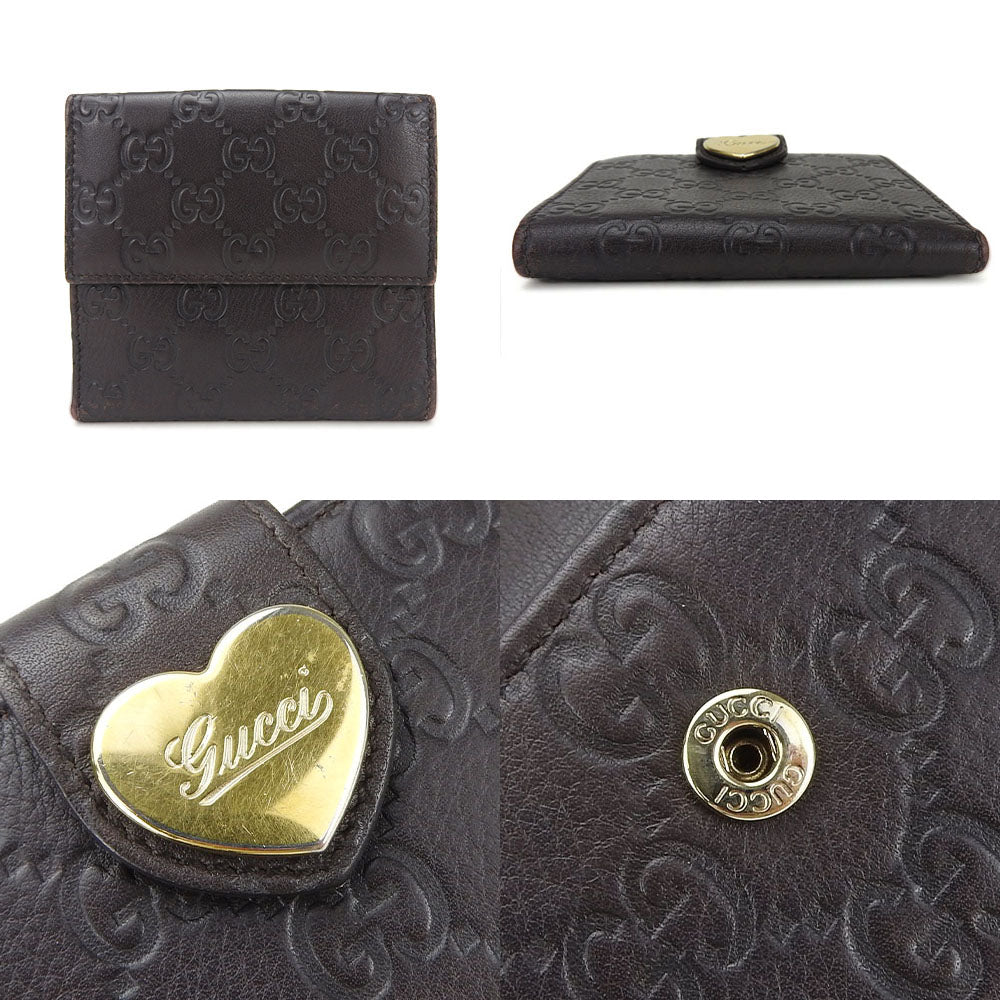 GUCCI Bifold Wallet 203549 Sima leather Brown Guccisima