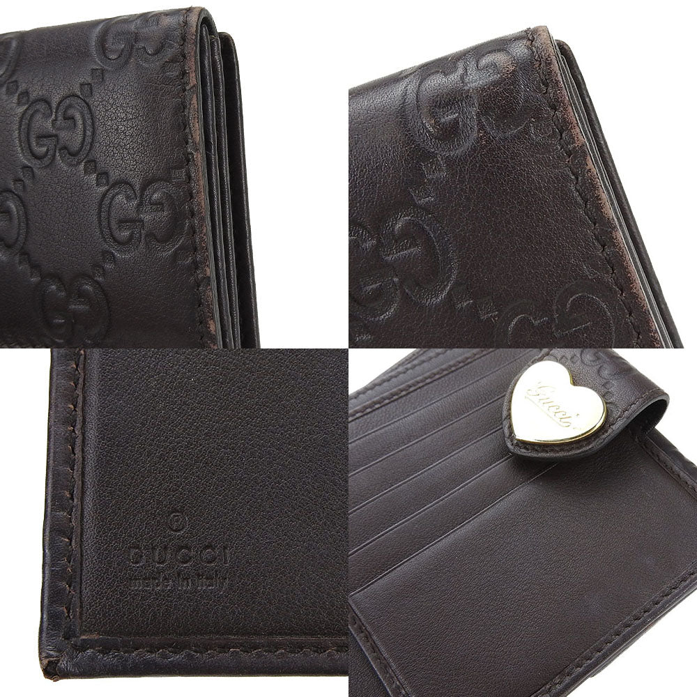 GUCCI Bifold Wallet 203549 Sima leather Brown Guccisima