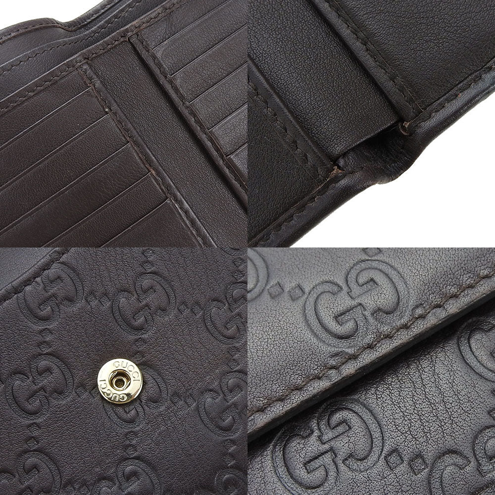 GUCCI Bifold Wallet 203549 Sima leather Brown Guccisima