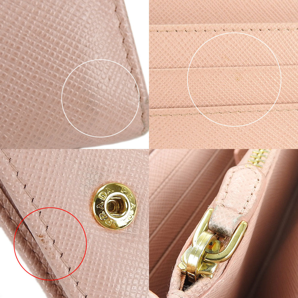 PRADA Long Wallet Purse 1MH132 leather Light pink Safiano