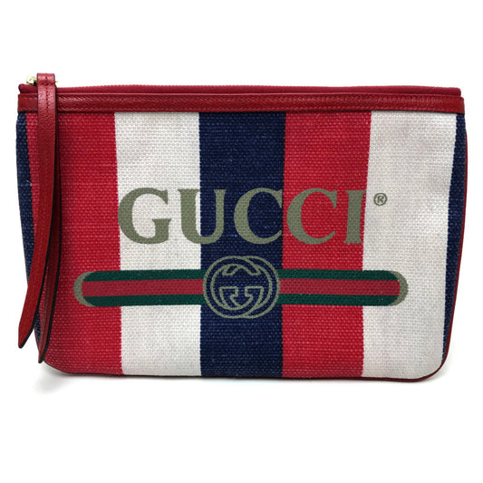 GUCCI Clutch bag 524788 Canvas / leather Red Men's Women Baia de la Silvi stripes