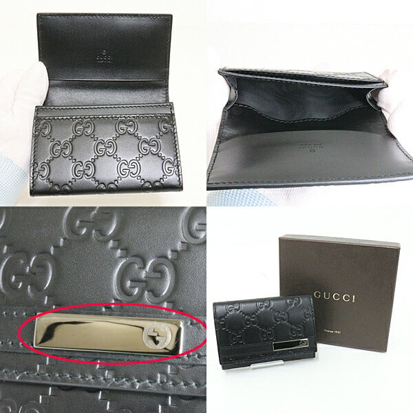 GUCCI Card Case 251727 leather black Interlocking G