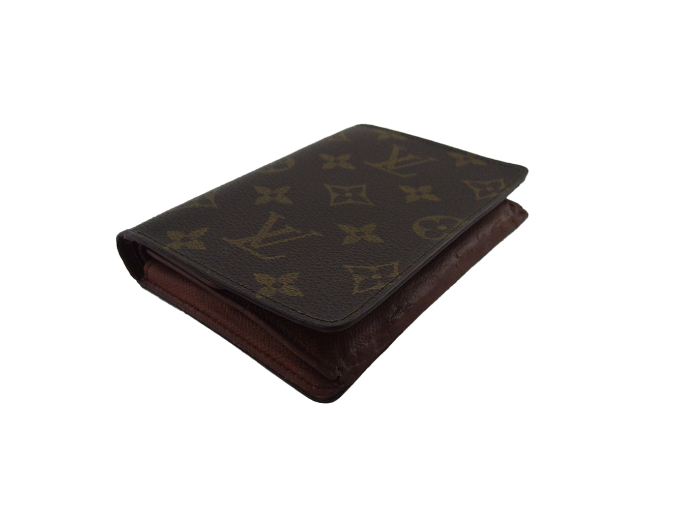 LOUIS VUITTON Bifold Wallet Brown x beige