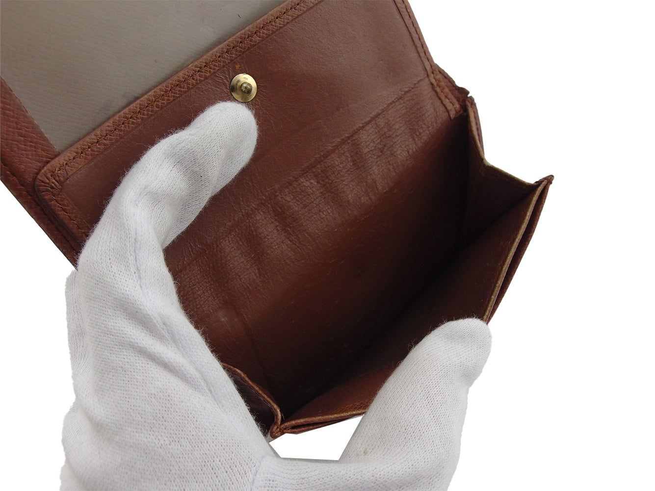 LOUIS VUITTON Bifold Wallet Brown x beige