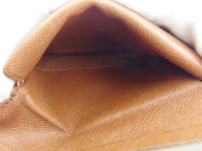 LOUIS VUITTON Bifold Wallet Brown x beige