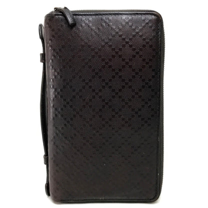 GUCCI Long Wallet Purse 269883 leather Dark brown Diamante Travel case