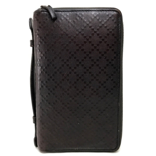 GUCCI Long Wallet Purse 269883 leather Dark brown Diamante Travel case