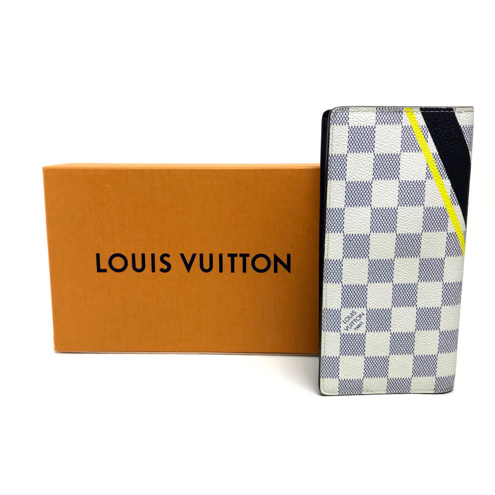 LOUIS VUITTON Long Wallet Purse N64007 Damier Azur Canvas Azur Damier Coastline America's Cup Portefeuille Brazza