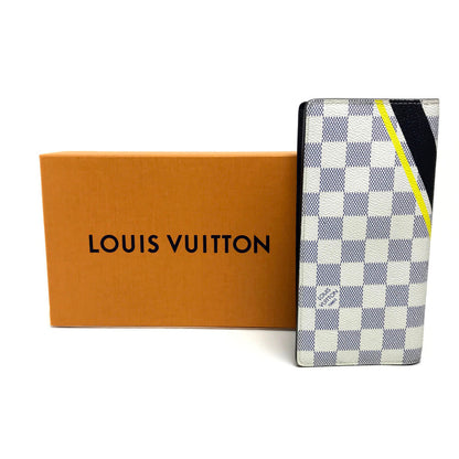 LOUIS VUITTON Long Wallet Purse N64007 Damier Azur Canvas Azur Damier Coastline America's Cup Portefeuille Brazza