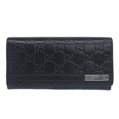GUCCI Long Wallet Purse 233112 leather black GG Shima