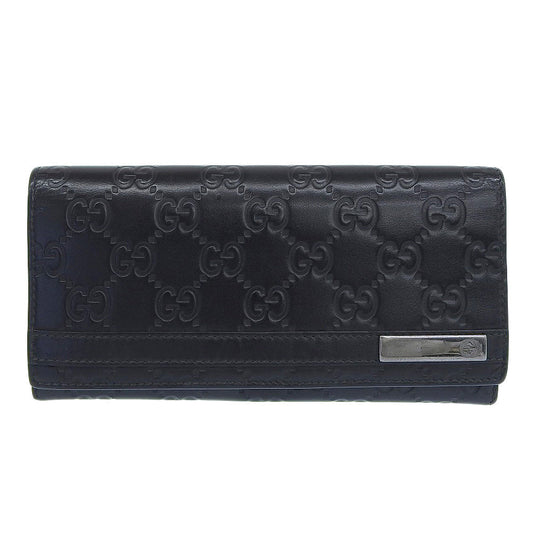 GUCCI Long Wallet Purse 233112 leather black GG Shima