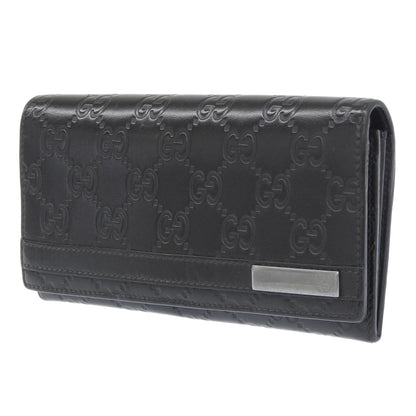 GUCCI Long Wallet Purse 233112 leather black GG Shima