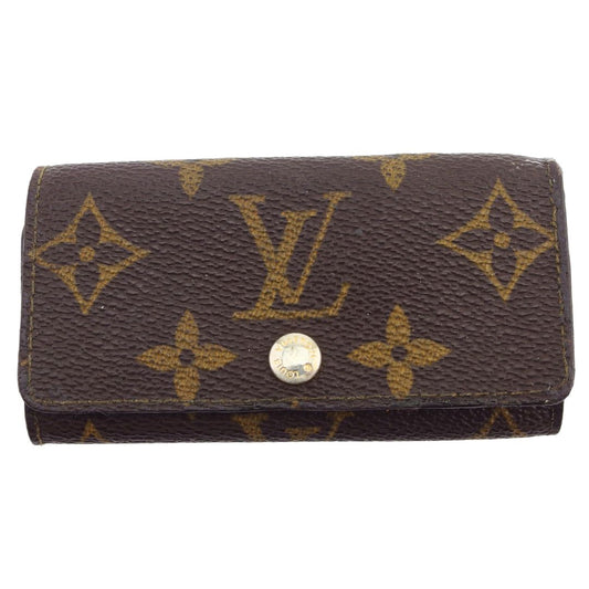 LOUIS VUITTON Key case Key holder Brown x beige x gold Multicles4