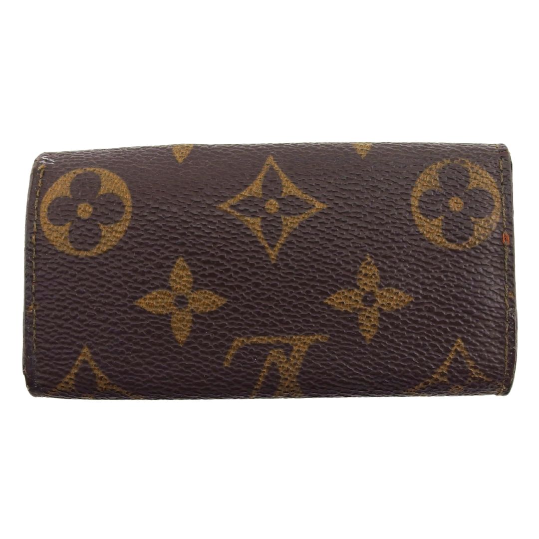 LOUIS VUITTON Key case Key holder Brown x beige x gold Multicles4