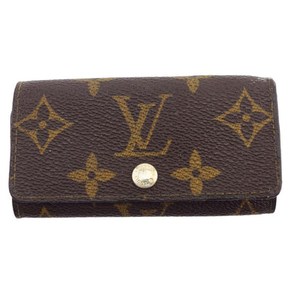 LOUIS VUITTON Key case Key holder Brown x beige x gold Multicles4
