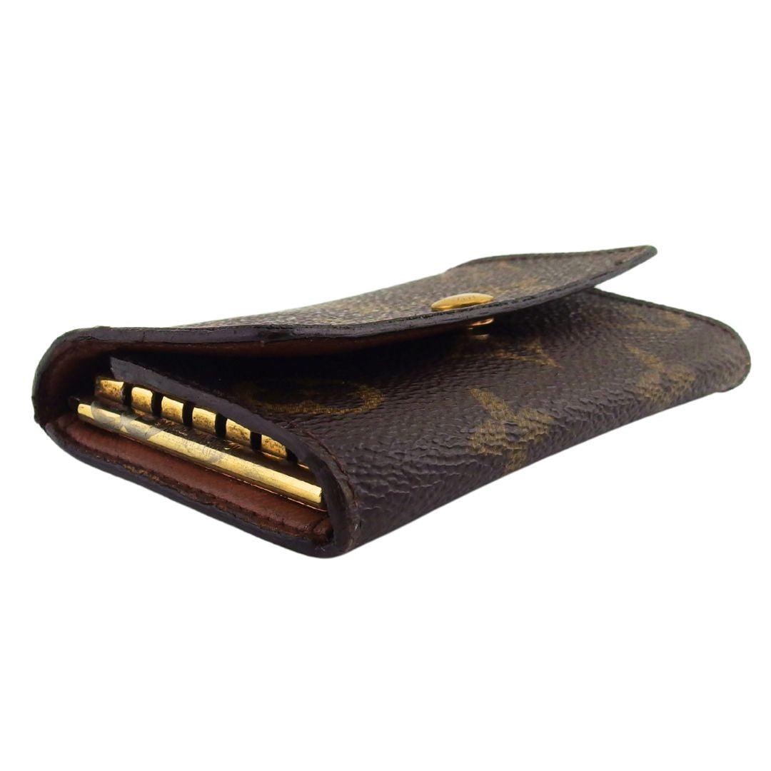 LOUIS VUITTON Key case Key holder Brown x beige x gold Multicles6