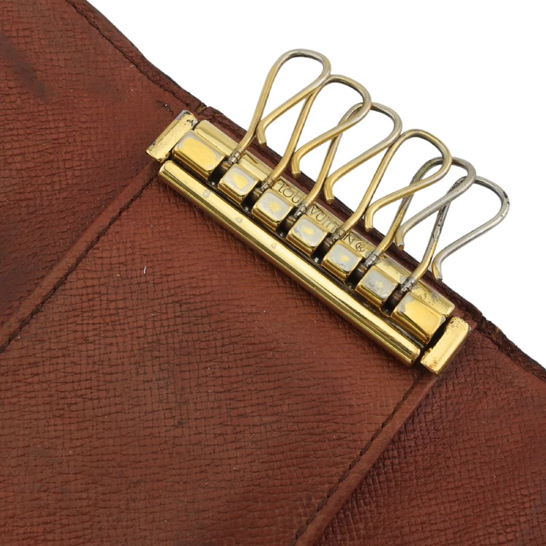 LOUIS VUITTON Key case Key holder Brown x beige x gold Multicles6
