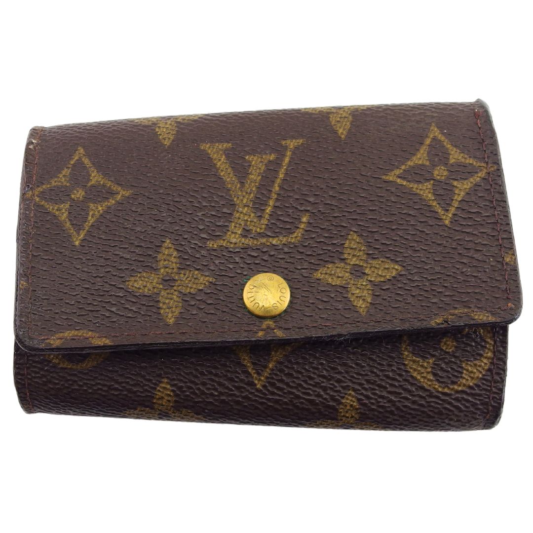LOUIS VUITTON Key case Key holder Brown x beige x gold Multicles6