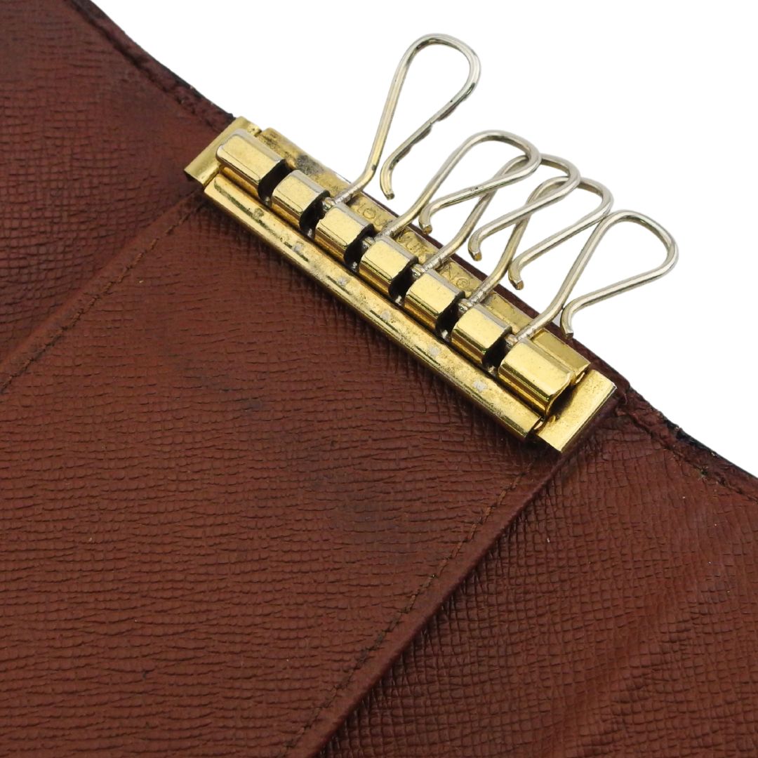 LOUIS VUITTON Key case Key holder Brown x beige x gold Multicles6
